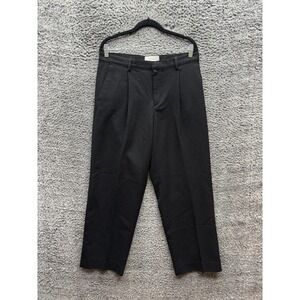 Olive Pleated Straight Leg Casual Trousers Dress Pants Slacks Black Women's M
